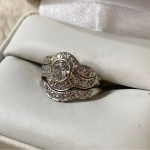Diamond and white gold, antique wedding set